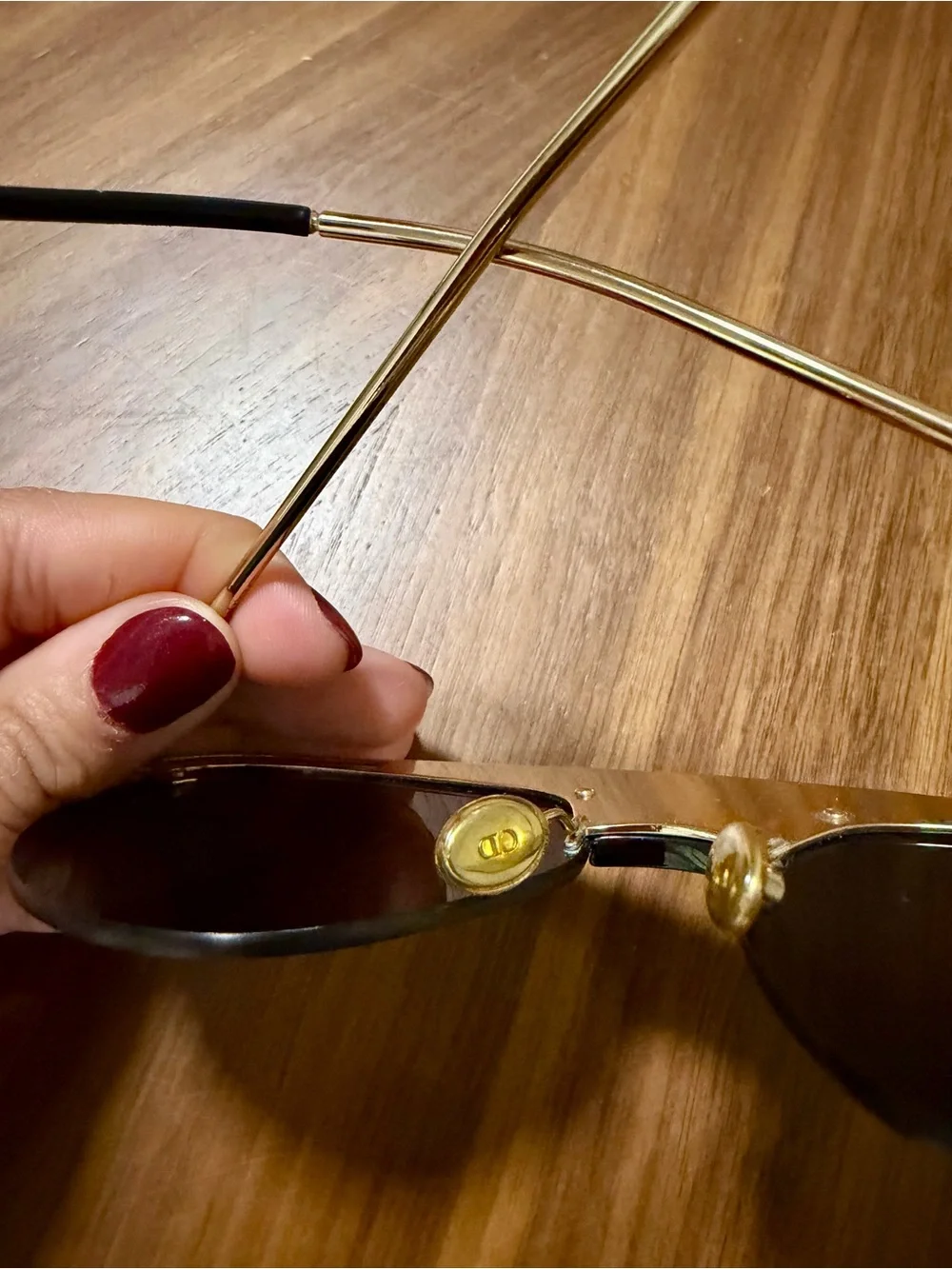 Dior Women’s Black and Gold Aviator Sunglasses